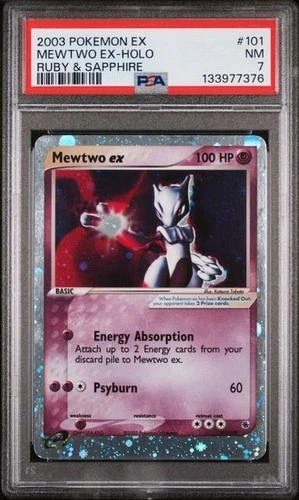 2003 POKEMON EX RUBY & SAPPHIRE #101/109 MEWTWO EX-HOLO PSA 7