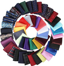 47 Pieces Men  s Pocket Squares Handkerchiefs Soft Colored Hankies for Wedding