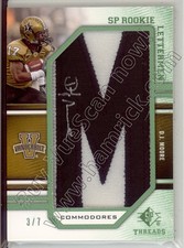 dj moore rookie rc draft auto letter patch vanderbilt vandy college 3/7 2009