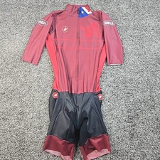 Castelli Bib Shorts Men's Medium Red Black Santa Cruz Factory Racing Cycling 