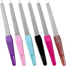6 Pack Metal Nail File Set for Natural Nails, Professional Stainless Steel Sw...