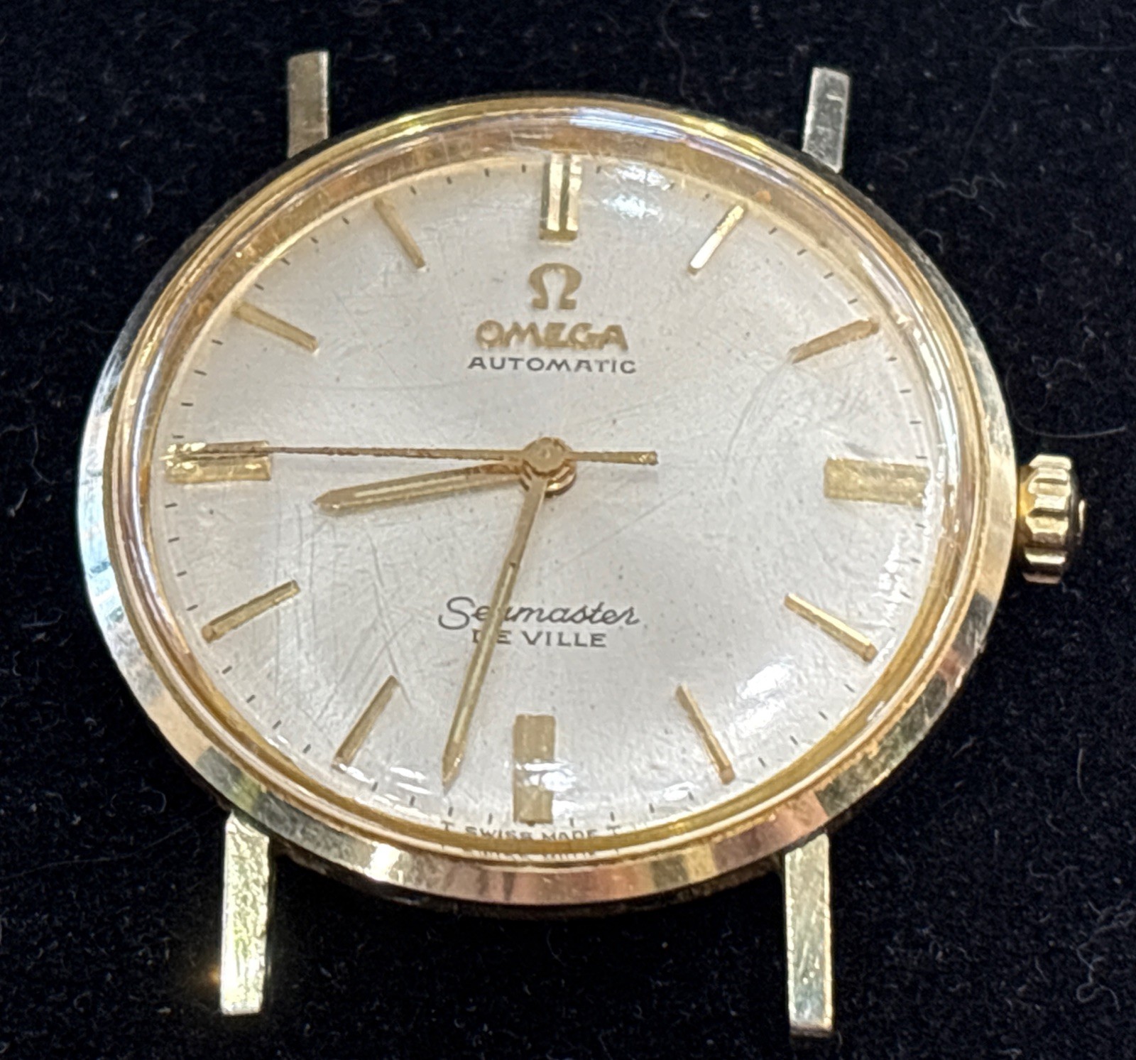 Vintage Men's Ville Made De OMEGA Watch Swiss 14K Automatic Seamaster Gold 34mm - vintagewatches.pk