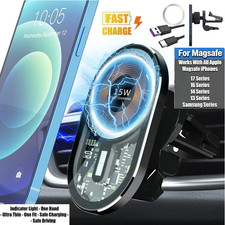 MagSafe Wireless Car Charger Mount Magnetic Holder for iPhone 14 15 16 17/S26 25