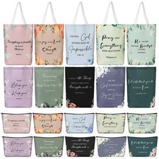20 Pcs Christian Gift Mother's Day Including 10 Bible Verse Tote Bags 10 Chri...
