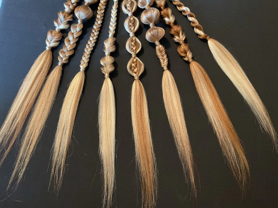 Tranças coloridas reutilizáveis trançadas extensão rabo de cavalo tranças de softbol festival trança rave - Imagem 4 de 4