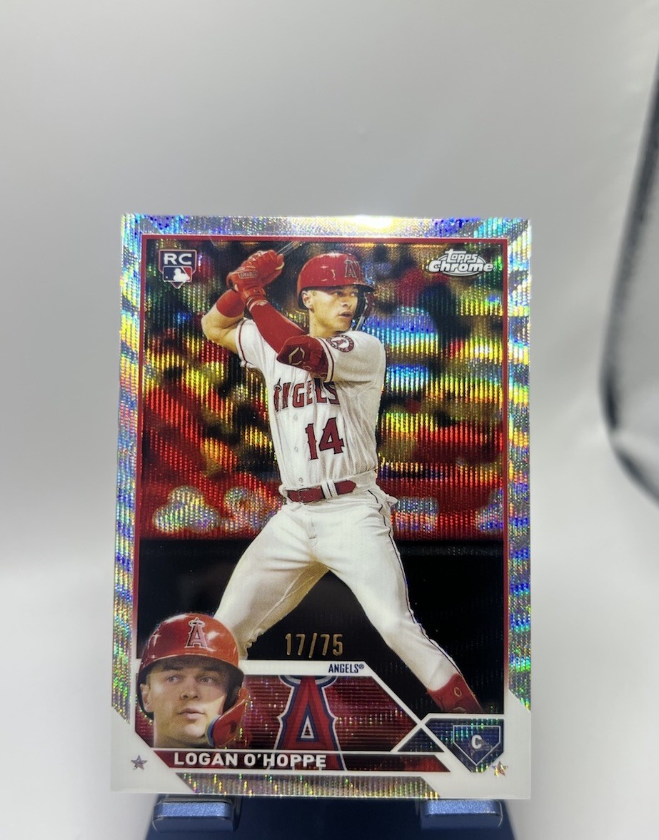 2023 Topps Chrome - Logan O'Hoppe #188 Blue Wave Refractor /75 (RC)