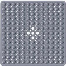 Square Shower Bathtub Mat Non Slip Inside Stall Floor Gray 21x21 In Mat