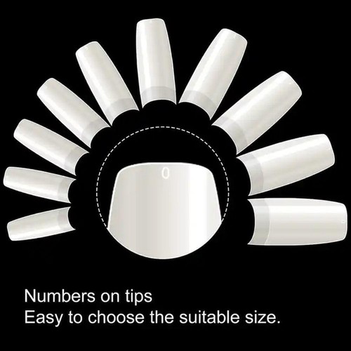 500 sztuk Sztuczna akrylowa końcówka do paznokci Naturalny kolor Pełna pokrywa paznokci P4Y9 w magazynie - Zdjęcie 6 z 14