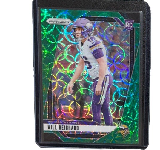 2024 Panini Prizm Football Will Reichard GREEN SCOPE #33/75 RC Vikings