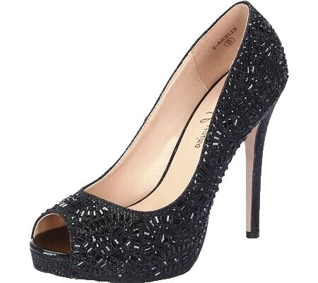 NEW! Womens Lauren Lorraine Becky Black Jeweled Slip on  display picture 1