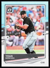 2020 Donruss Optic Carolina Blue and White Yoan Moncada #147 Chicago White Sox