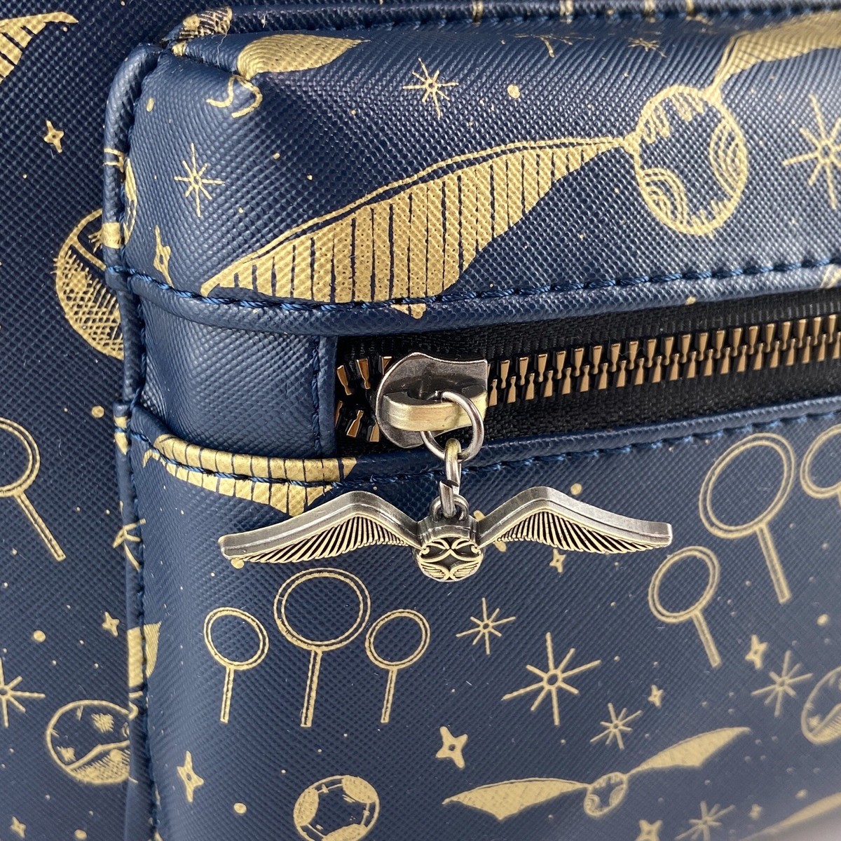 Harry Potter Mini Backpack Quidditch Navy Gold Hogwarts Crest Wizard World Magic s-l1200.jpg main image 3