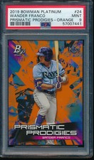 PSA 9 WANDER FRANCO 2019 Bowman Platinum Prismatic Prodigies ORANGE #/25 RC MINT
