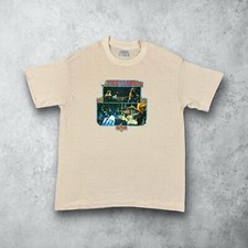 Vintage 80s Pink Floyd Rock Band Concert Graphic T-Shirt Tan Size XL USA