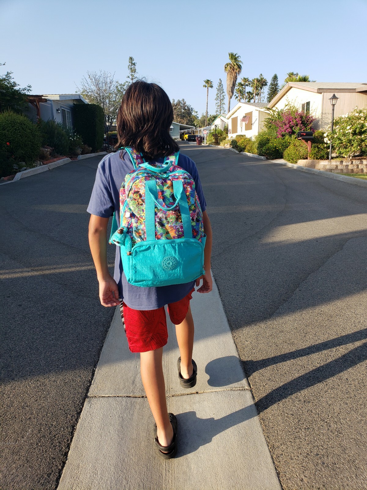 Kipling Bacpack with Blue Monkey Medium-sized Cya… - image 11