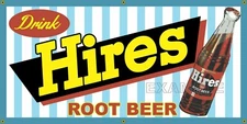 HIRES ROOT BEER SODA DINER RESTAURANT VINTAGE SIGN REMAKE BANNER SIZE OPTION