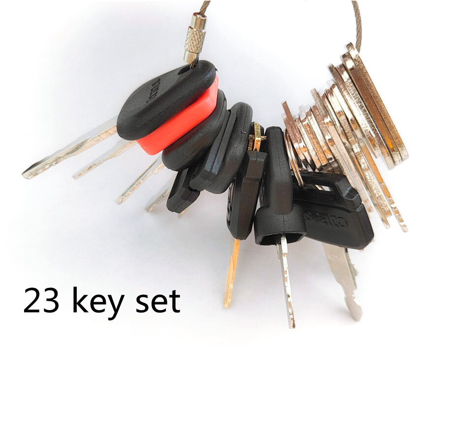 23 Keys Set For Heavy Equipment Caterpillar Komatsu JCB TCM CASE