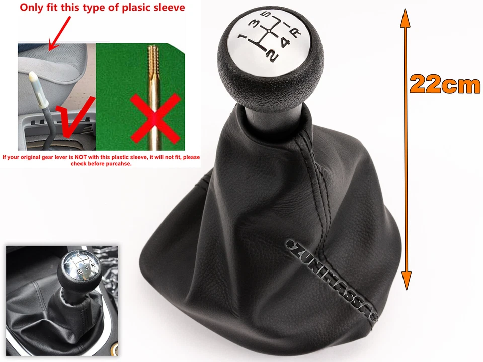 para PEUGEOT 207 307 CC SW 5 VELOCIDADES PALANCA de CAMBIO PERILLA POMO FUNDA - Imagen 2 de 4