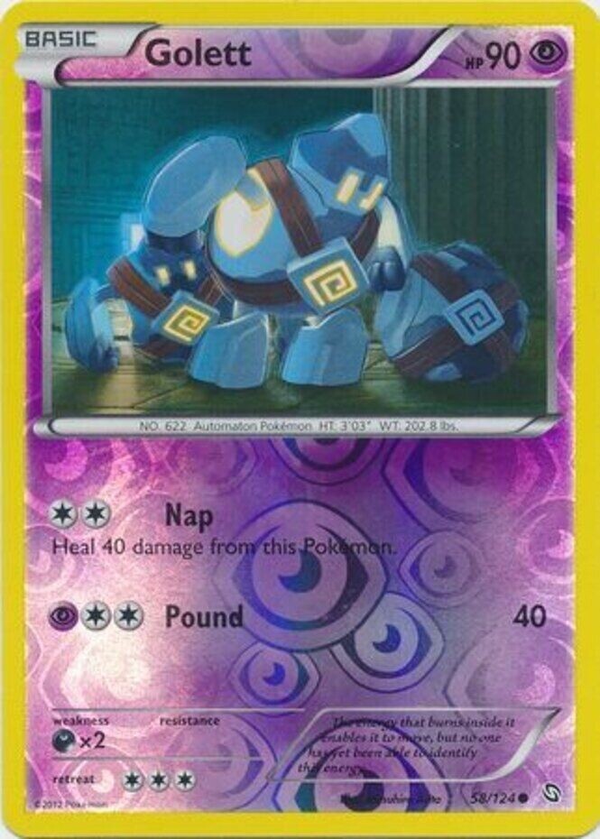 Pokemon - Golett - 58/124 - Dragons Exalted - Reverse Holo - NM/M