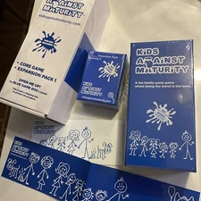 Kids Against Maturity Core Game & Expansion Pack #1 New w/ Bonus Bumber Sticker
