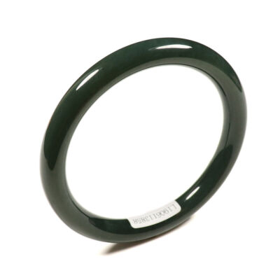59mm Certified 100% Natural Black Green Jade Bangle Bracelet Hetian Nephrite 769