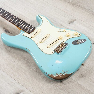 Fender Custom Shop 1964 L-Series Stratocaster Heavy Relic Guitar, Daphne Blue