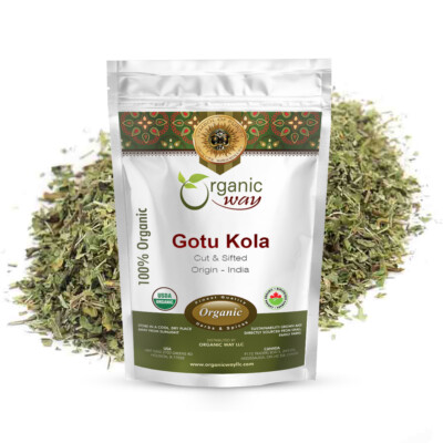 Organic Way Dried Gotu Kola Vegan Non-GMO Gluten Free (Cut/Sifted)