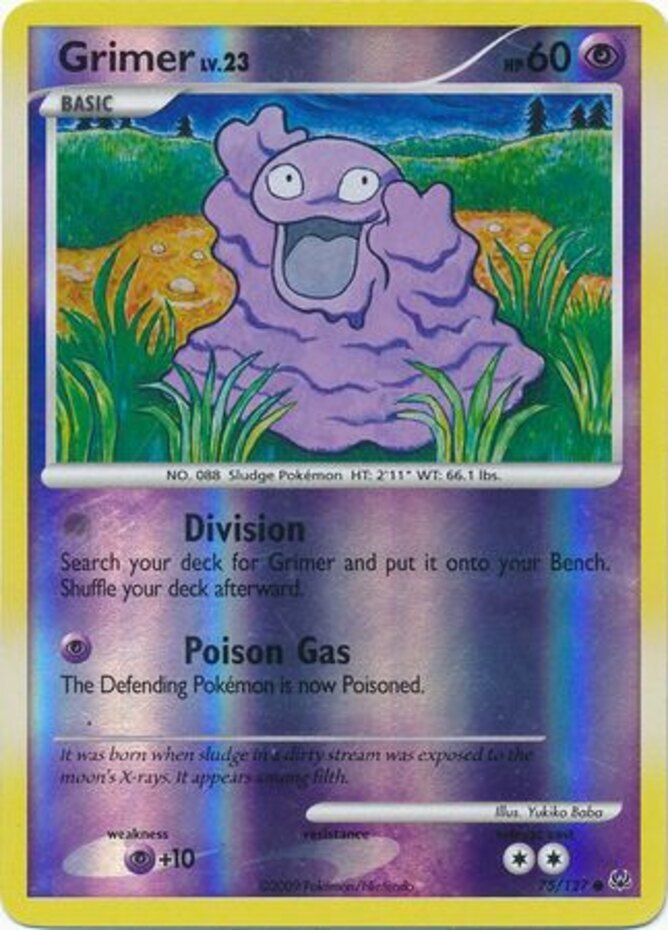 Grimer - 75/127 - Common - Reverse Holo LP, English Pokemon Platinum