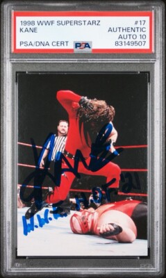 Kane 1998 WWF Superstarz #17 Rookie Autograph PSA Auto 10 WWE - D