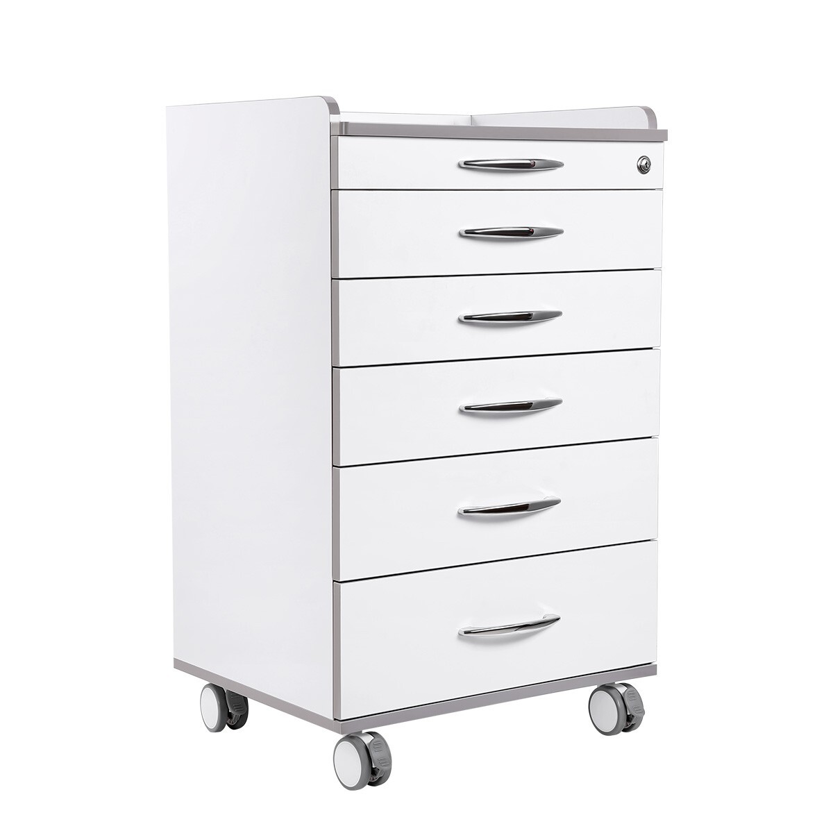 Dental Cart Storage Cabinet 5 Drawers Mobile Utility Cart Medical Cabinet Office