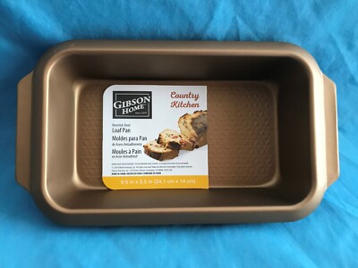 New Gibson Home Non-Stick 9-1/2  by 5-1/2  Copper Coated Flower Loaf Baking Pan
