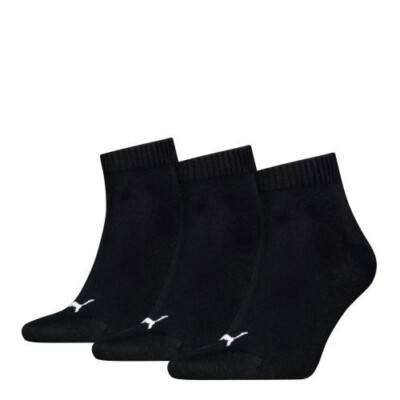 3-12 Paar, Puma Quarter Herren Damen Socken Strümpfe schwarz uni Größe 39-46*