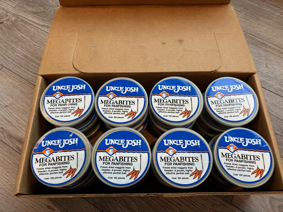 Estuche de 2400 gusanos liofilizado tío Josh cebo de pesca reptil picos anuncio agua Foto 3 de 4