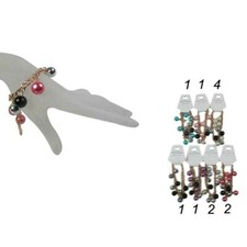 12pcs Women's Girl Gold Tone Bead Bracelets Metal Assorted Colors Jewelry Lot