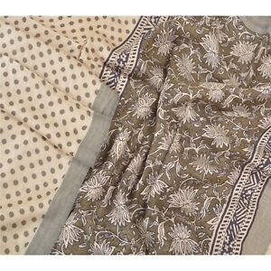 Sanskriti Vintage Dupatta Long Stole Woolen Ivory Hijab Printed Wrap Shawl