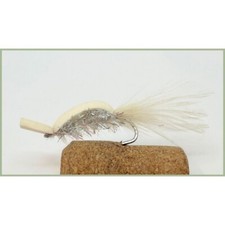 Pike / Bass Flies, 4 x White Gurgler Good Strong Hooks, Mixed sizes 1/0 and 2/0