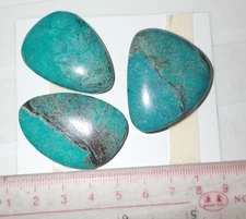Turquoise Stone Flat Free Form Cabochon 147 Carat 3 pieces 29.4 gram