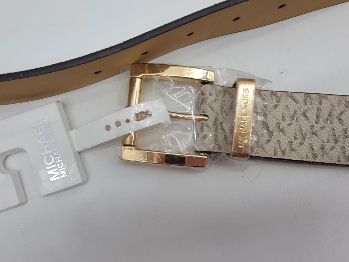 Michael Kors Vanilla Logo Signature XL Leather Gold Buckle  display picture 2