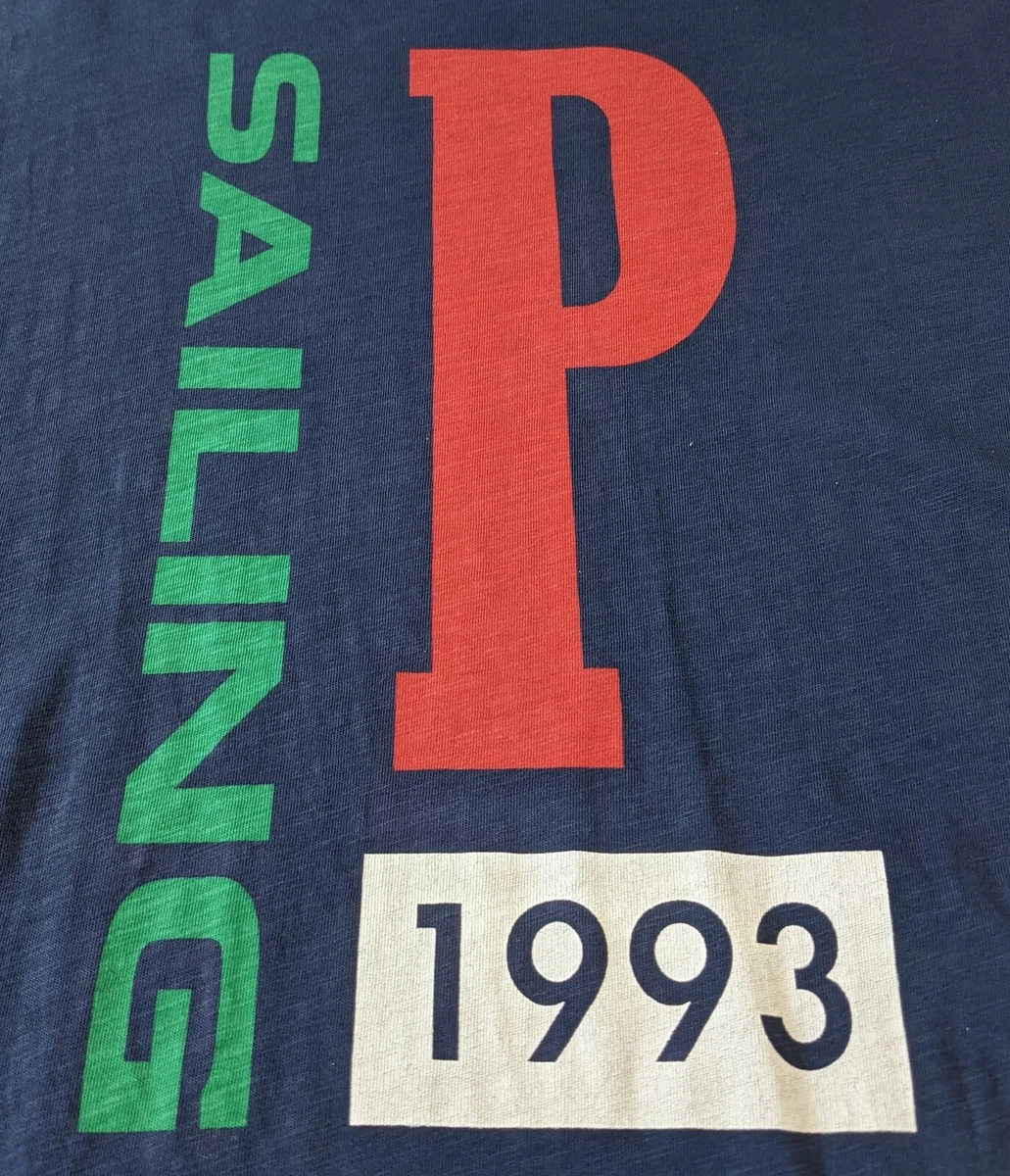 Vintage Ralph Lauren Polo P Sailing 1993 Classic Fit Spell Out P-93 T-Shirt