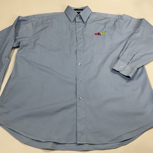 Vintage EBAY Button Down Shirt Promo Logo Embroidered Men’s XL Blue As-is - Picture 13 of 14