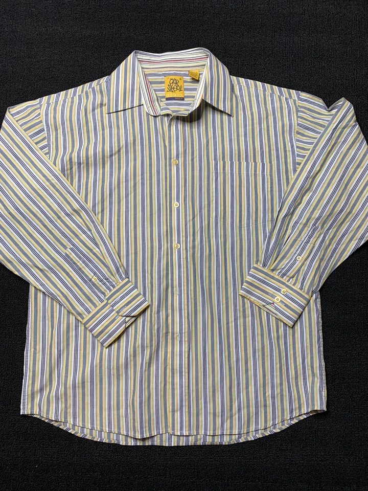 Camisa OLD SKOOL XL 17-17 1/2 Manga Larga Multicolor Gris-amarillo-blanco-negro B24 Foto 2 de 4