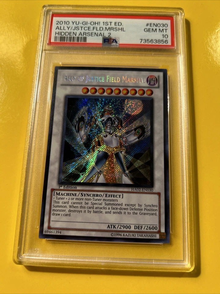 YuGiOh ALLY OF JUSTICE FIELD MARSHAL HA02-EN030🔥PSA 10🔥1st ED-2010 SECRET RARE - Image 4 of 4