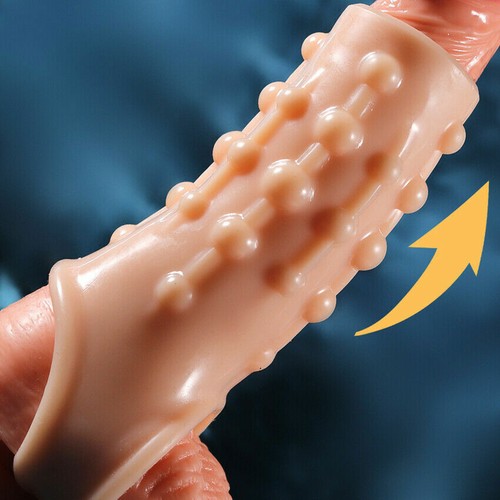 2PCS Male-Extender-Enlarger-Sleeve-Reusable-Condom-Delay-Ejaculation-Penis-Men - Picture 7 of 13
