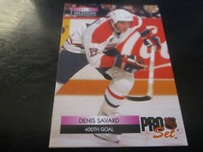 DENIS SAVARD  (montreal canadians - C) 1992/93 pro set 400TH GOAL card #260 mint