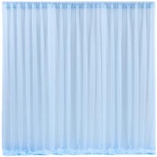 10x10 Blue Tulle Backdrop Curtains for Parties Sheer Backdrop Curtain Wedding...