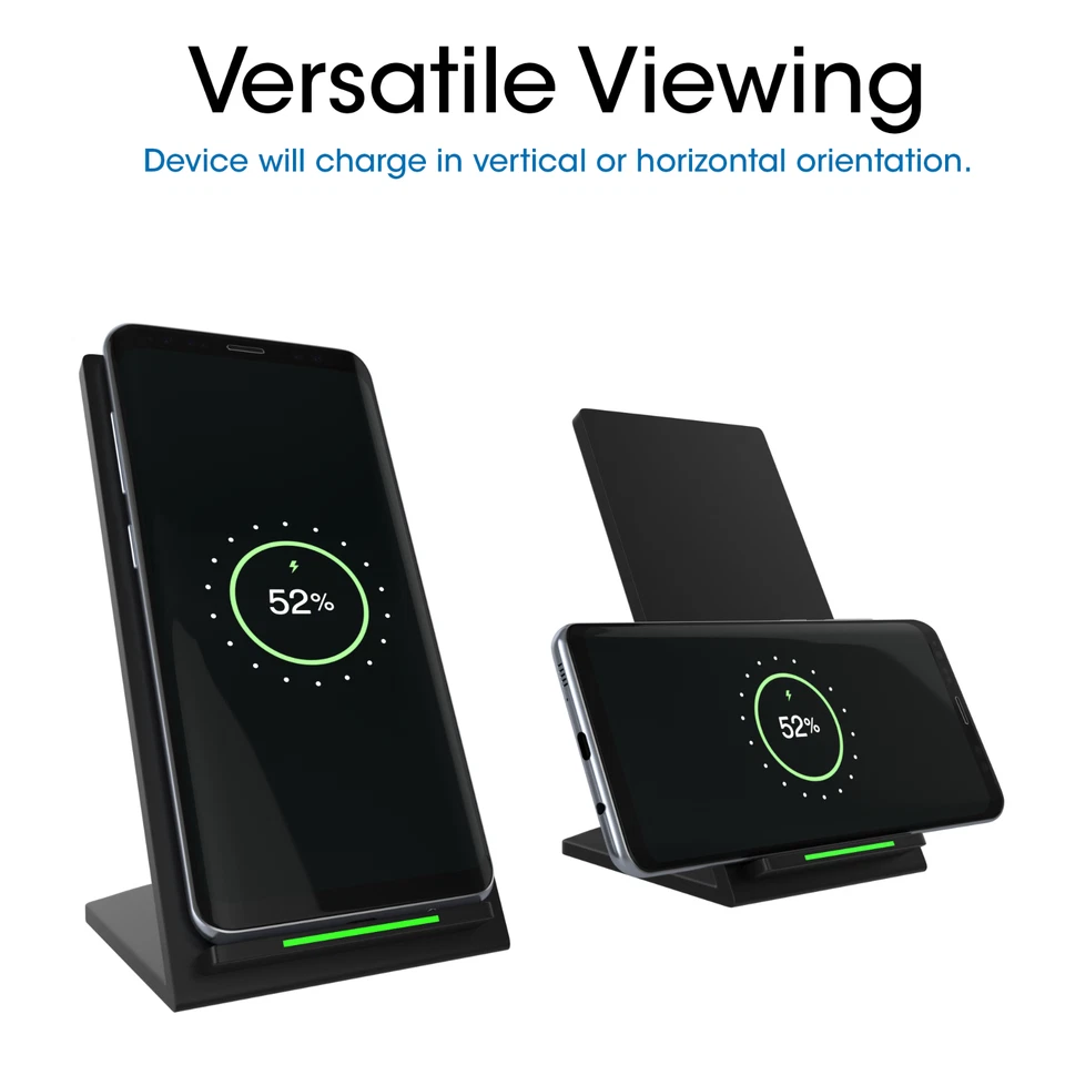 TechMatte Fast Wireless Charging Stand/Dock for Qi-Enabled Devices (Black) - Image 2 of 4