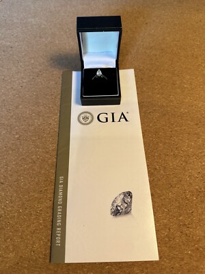 GIA-zertifizierter birnengeschliffener Diamant-Solitärring. 1,01ct, G, SI2