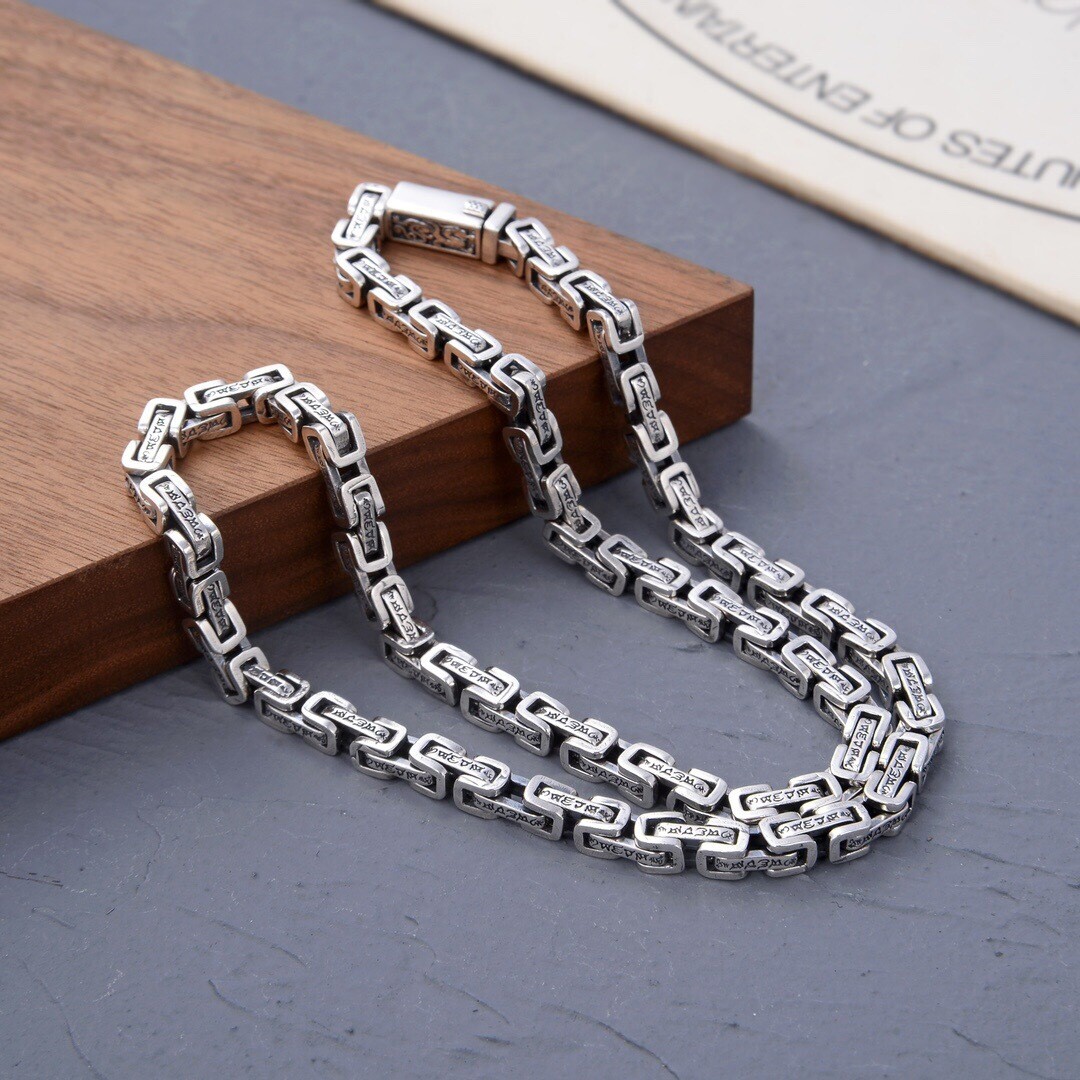 Real 925 Sterling Silver Chain Women Men 5mm Square