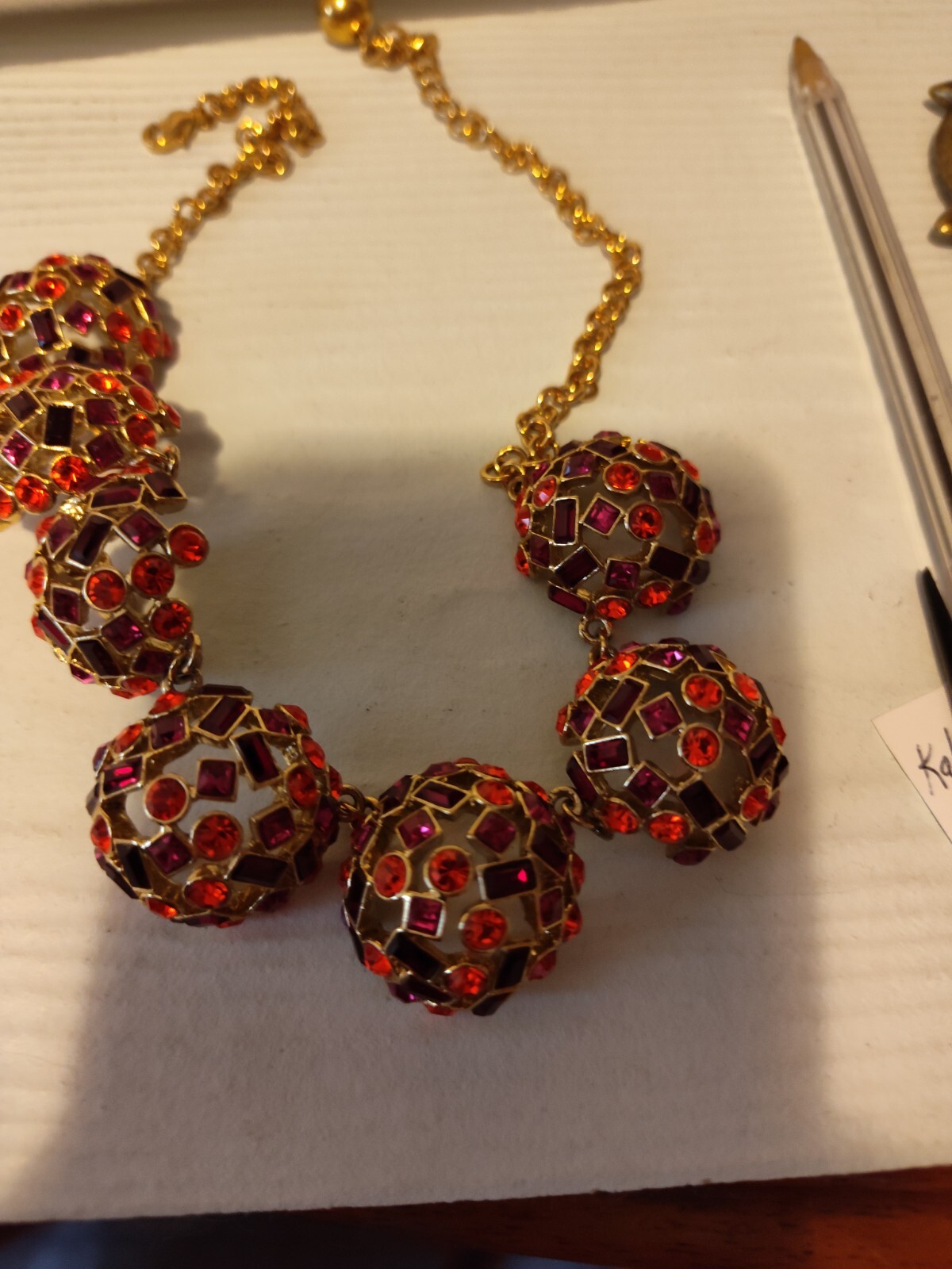 Kate Spade Domed Rhinestone Statement Necklace Re… - image 11