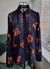 Ladies 70s viscose Top Blouse Shirt M /42